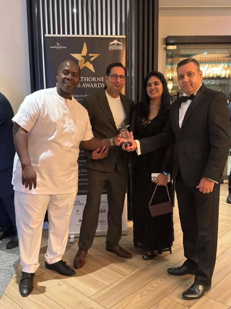 Mortgage Matchmakers team with the runner-up trophy at the Spelthorne Business Awards 2026